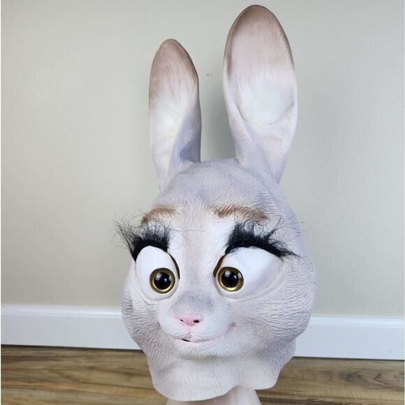 🔸️Deluxe Bunny Full Head Latex Costume Mask - Picture 2 of 16